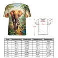 thumbnail image 2 of Colorful Elephant Flower Womens Tops Women's Fashion Casual Short Sleeve Flower Print Round Neck Pullover Top Blouse, 2 of 6