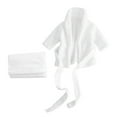 thumbnail image 4 of Albornoz para recién nacidos, de algodón puro, engrosado para bebés, trajes de baño para fotos, prenda fotográfica (blanco adecuado para bebés de 3 a 6 meses), 4 of 5