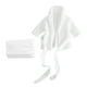 thumbnail image 4 of Albornoz para recién nacidos, de algodón puro, engrosado para bebés, trajes de baño para fotos, prenda fotográfica (blanco adecuado para bebés de 3 a 6 meses), 4 of 5