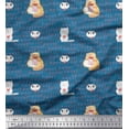 thumbnail image 1 of Soimoi Poly Georgette Fabric Sweet Cat Kids Decor Fabric Printed Yard 52 Inch Wide, 1 of 3