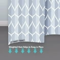thumbnail image 4 of Light Blue Geometric Shower Curtain, Waterproof Design and Polyester, Quick-Drying, Weighted Hem, Blue Shower Curtains Set for Bathroom W 72 x H 72, Machine Washable with 12 Hooks, 4 of 6