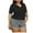 Black, variant on Plebaso Womens Plus Size Tops Casual V Neck Short Sleeve Tunics Summer Loose Basic Tee Shirts for Women