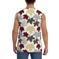 thumbnail image 4 of Uemuo colorful Maple Pattern Men's Sleeveless T-Shirt,Muscle Athletic Tank Top, Moisture-wicking Quick-dry Breathable Classic Tee Top for Gym Run Outdoor Sports-3X-Large, 4 of 8