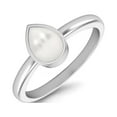 thumbnail image 2 of 0.60 Cts Pear Shape Pearl Gemstone 925 Sterling Silver Solitaire Stackable Valentines Day Gifts Ring For Women, 2 of 3