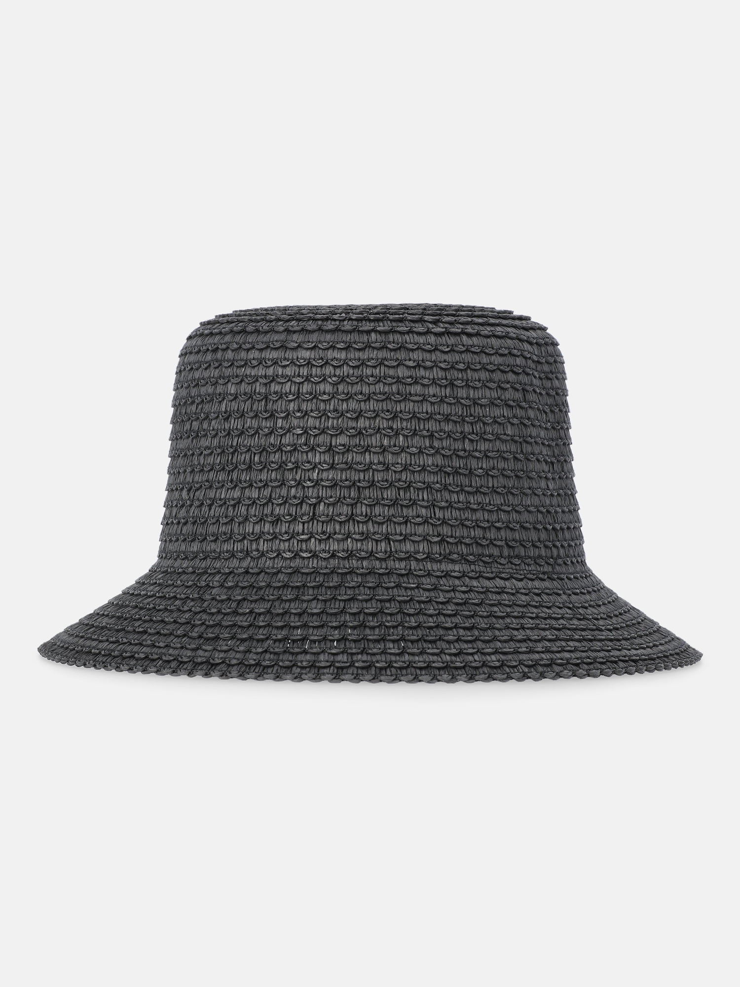 Time and Tru Women's Straw Bucket Hat, Black