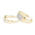 thumbnail image 3 of AFFY White Natural Diamond His And Hers Wedding Band Ring Set in 14K Yellow Gold (1.13 Cttw), 3 of 6