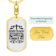 thumbnail image 3 of Lord Teach What I Cannot See Stainless Steel or 18k Gold Premium Swivel Dog Tag Keychain, 3 of 9