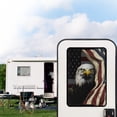 thumbnail image 2 of POLERO Bald Eagle RV Door Window Shade, American Flag Foldable RV Blackout Window Cover, UV Rays Protection Camper Trailer Screen Door Protector, Hook and Loop Fastener, 2 of 7