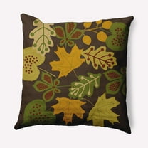 16" x 16" Simply Daisy Fall Leaves Polyester Indoor/Outdoor Pillow, Green Qty 1