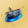 thumbnail image 2 of Helicopter Car Air Freshener Office Dual Frequency Mode Diffuser Perfume Bottle Solar Autorotation Blue, 2 of 9