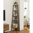 thumbnail image 5 of Gzxs Corner Shelf, 5 Tier Bookshelf, Industrial Corner Bookcase Plant Shelf for Bedroom, Living Room, Office, Kitchen, Display Shelf & Storage Ladder Corner Shelf, Rustic Brown, 5 of 9