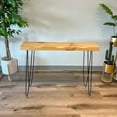 thumbnail image 4 of Kirpi Entryway Console Table Solid Wood, Narrow Sofa Table Midcentury Modern Live Edge, 40-inch Rustic Wood Hallway Table, Entry Table Farmhouse, Behind The Couch Desk Hairpin Legs, 4 of 6