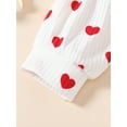 thumbnail image 5 of Aunavey 3Pcs My First Valentines Day Baby Girls Outfit Long Sleeve Romper Heart Bell Bottoms Headband, 5 of 8