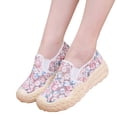 thumbnail image 6 of QWKLEAJ Women’s Floral Mesh Slip On Platform Sneakers Breathable Embroidery Mesh Shoes Non Slip Wedge Casual Walking Footwear for Summer Daily Outdoor Pink 5.5, 6 of 6