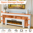 thumbnail image 3 of Waleaf 82" Modern Fireplace TV Stand with 50" Electric Fireplace Up to 90" TVs, Entertainment Center with 12 LED Color Flame and 20 Color LED Light, 3 of 7