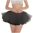 thumbnail image 2 of Elainilye Fashion Womens Ballet Skirt Pleated Gauze Short Skirt Adult Dancing Skirt Gauze Dress Tutu Skirt,Black, 2 of 4