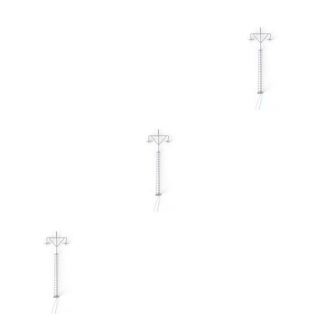 Bewildely Modelo de luz ferroviaria Artesanía al aire libre Miniatura Mini poste de luz LED Micro Accesorios para paisajismo Lámpara de pista Type1 NO1