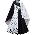 thumbnail image 4 of LILLIWEEN-Disfraz de diablo para niñas, vestido de fiesta de Halloween para niños, mono blanco y negro con peluca, 2021, 4 of 4