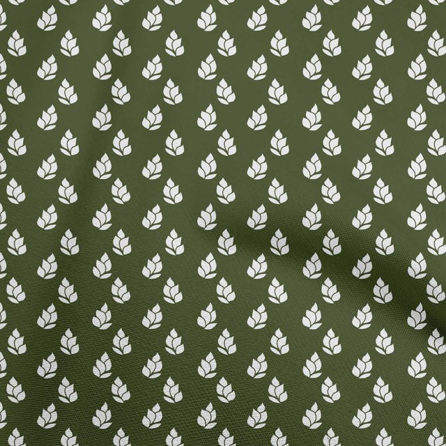 oneOone Silk Tabby Green Fabric Asian Block Dress Material Fabric Print Fabric By The Yard 42 Inch Wide
