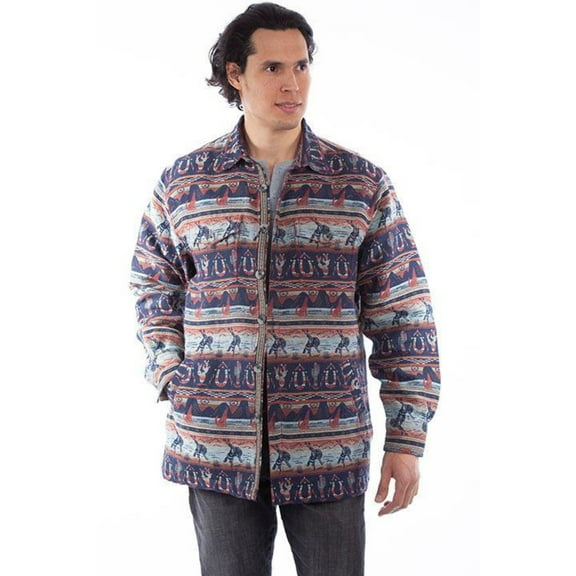 Scully Men's Southwest Button Front Navy Jacket 5296-NAV