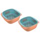 thumbnail image 1 of Frutas y Verduras Colador Colador Cesta 2uds, Plástico Doble Capa Frutas Verduras Lavado Cesta, Drenaje Tazones para Limuds Lavado-Azul Naranja, 1 of 6