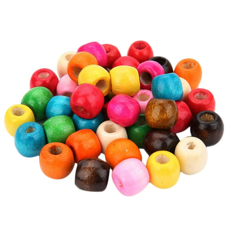 200pcs Large Hole Painted Wood Beads Wooden Charms Dyed Bead for Jewelry  Making Craft DIY Macrame Bracelets Necklaces Accessories 