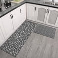 thumbnail image 2 of Black White Tiny Skull Pattern Kitchen Rugs Sets Of 2,Anti Fatigue Kitchen Mat Rugs Non Slip Washable,Decorative Kitchen Floor Mats for Kitchen,Sink,Laundry,17"x30"+17"x47", 2 of 7