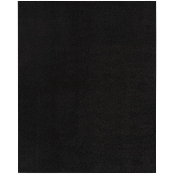Essentials 6 ft. x 9 ft. Black Solid Contemporary Indoor/Outdoor Patio Area Rug