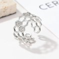 thumbnail image 5 of Cubic Zirconia Bee Honeycomb Ring Open Engagement Statement Wedding Stacking Finger Rings Adjustable Fashion Diamond Crystal Unique Thumb Ring Cute Jewelry for Women Men, 5 of 12