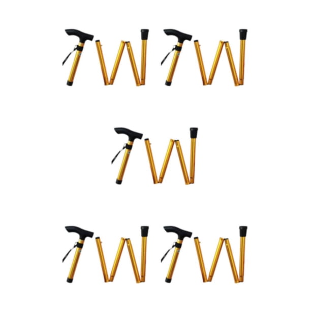 Vogacara Muletas Trekking Aleación de aluminio Muletas plegables Bastones antideslizantes Accesorios para caminatas Bastones para senderos para Type5 NO5