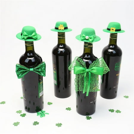 

Taqqpue St Patricks Day Decorations on Clearance!St Patricks Day Wine Bottle Stopper Decors Mini Hat & Bow Ties St Patricks Day Magnetic Drink Markers and Wine Charms for St Patricks Day Party Favors