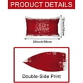 thumbnail image 6 of Christmas Pillow Covers 12x20 \u2013 Feliz Navidad Throw Pillow Case with Snowflakes \u2013 Red Holiday Cushion Cover for Couch or Latino Christmas Decor, 6 of 6