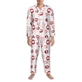 thumbnail image 3 of Rocae Red Lips for Men's Pajamas Set Mens Pjs Sets Long Sleeve Button Down Sleepwear-Medium, 3 of 7