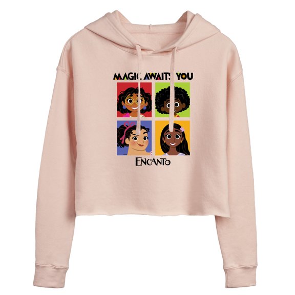 Encanto - Magic Awaits You Panels - Juniors Cropped Pullover Hoodie