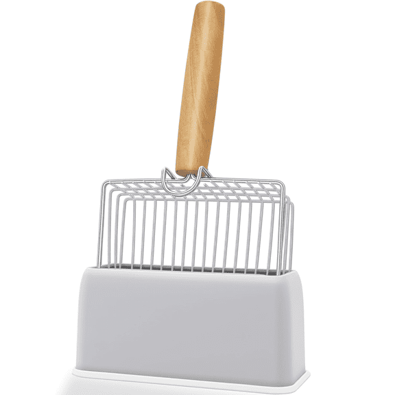 LOVELY CAVES Stainless Steel Cat Litter Scoop with Holder