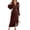 A186 Brown, variant on Women's Long Sleeve Satin Wrap Dress V Neck Twist Front High Slit Maxi Dresses Elegant Cocktail Evening Party Wedding Guest Formal Summer Fall Casual