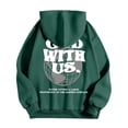 thumbnail image 4 of MHFRRA Sudadera con Capucha Estampada para Uso Diario Sudadera Informal para Mayor Comodidad y Estilo En Actividades Deportivas y de Ocio Verde oscuro, 4 of 5