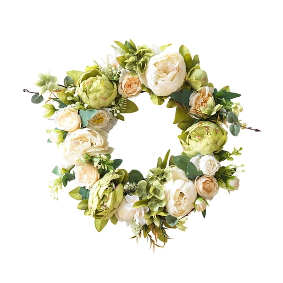 15.7" Artificial Wreath, Spring Summer Wreath For Front Door Outside Farmhouse Decor Wreath Window Hanging Wall Party Wedding Decoration