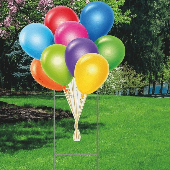 YS3052 Birthday Party Celebration Congratulations Balloons Plastic Outdoor Yard Sign Decoration Cutout