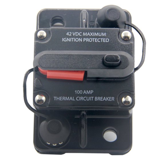 RKURCK 12V/24V/42V DC 100 Amp Circuit Breaker for Trolling Motor Auto Car Marine Boat Bike Stereo Audio Terminal Inline Fuse Inverter Manual Reset 100A