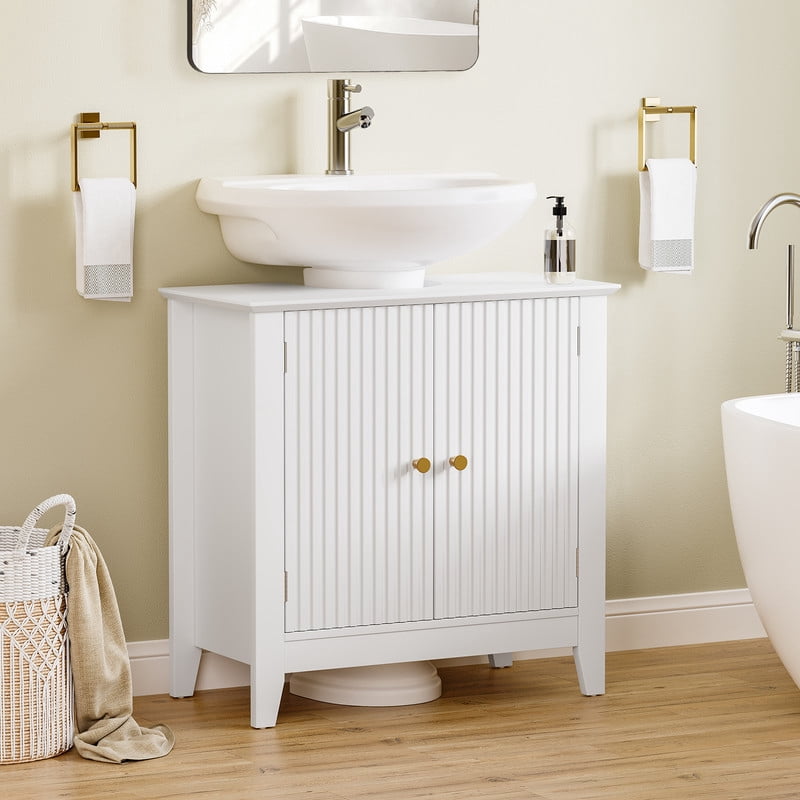 PLAMLE Bathroom Vanity Under Sink Pedestal with 2 Doors, Basin Cabinet with Adjustable Shelf,Pedestal Sink Bathroom Vanity Cabinet