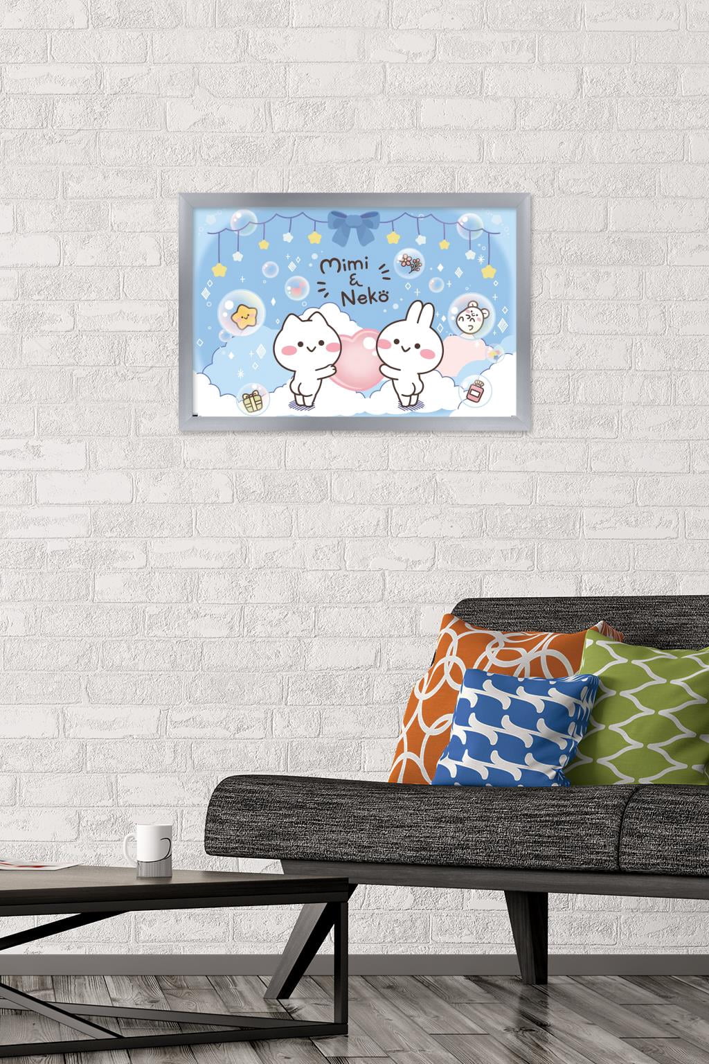 Mimi & Neko - Clouds Wall Poster, 14.725" x 22.375" Framed