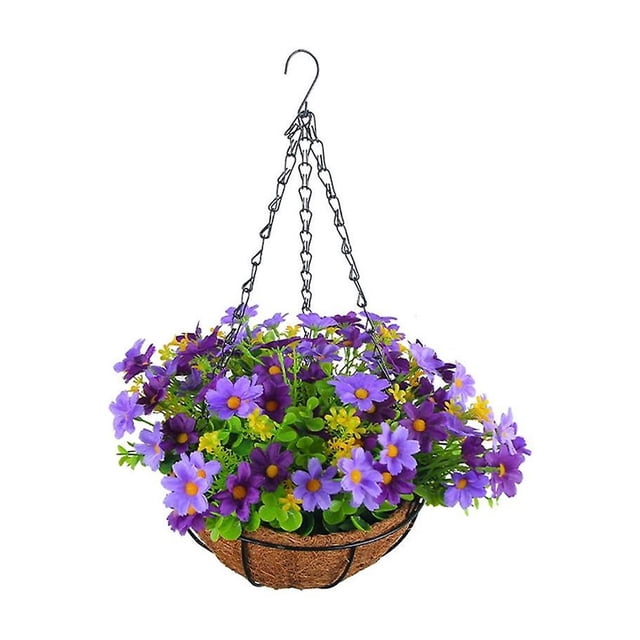 Flores artificiales colgantes en canasta para decoración de jardín de césped de patio, para la decoración de exteriores An