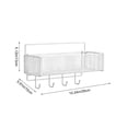 thumbnail image 3 of Wall Mount Storage Basket,Metal Grid Hanging Shelf with Bottom Hooks for Office Kitchen Entryway,White, 3 of 6
