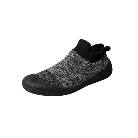 

Lacyhop Mens Womens Sock Sneakers Knit Upper Yoga Shoes Slip On Socks Hiking Casual Flats Lightweight Anti-Slip Beach Shoe Gray 5-5.5