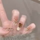 thumbnail image 5 of Early autumn light luxury handmade chic French nails, 3D glitter heart rhinestone pearl plaid. 10pcs S, tool kit included, JHA341 Dazzling Fireworks., 5 of 5