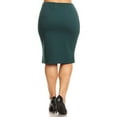 thumbnail image 3 of Plus Size Pencil Skirt - Sexy High Waist, Solid Color, Knee Length, 3 of 4