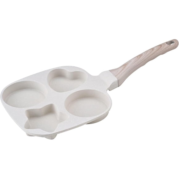Sartén antiadherente para tortillas de 4 tazas - Sartén saludable para tortitas, huevos, bacon | Mango desmontable y compatible con inducción, diseño de aluminio fácil de limpiar