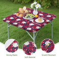 thumbnail image 4 of Red Baseballs with Blue Flowers Pattern Square Fitted Tablecloth with Elastic Edge,Square Table Cover,Washable Elastic Table Cover for Home Kitchen Party Decor 34"x34", 4 of 6