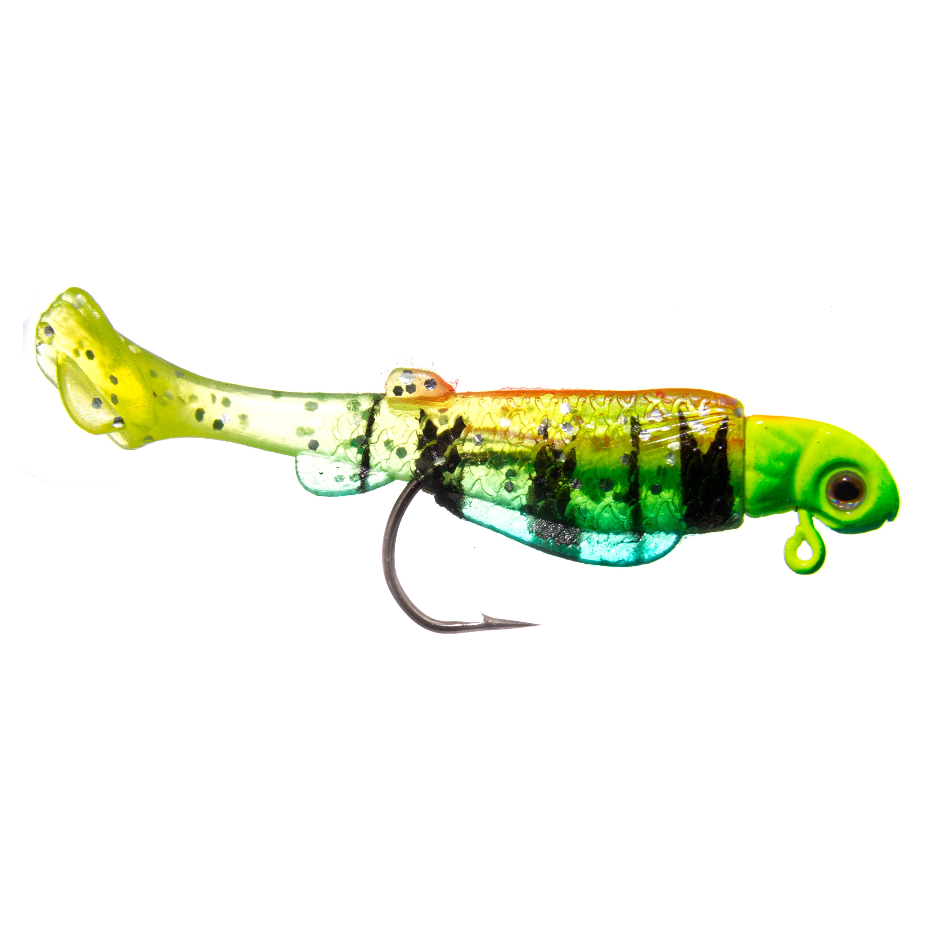 (6 pack) Ozark Trail 1/8 oz Rigged Panfish Minnow Fishing Lures, Firetiger, 2-Pack